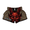 Red Devil Satan Print Muay Thai Boxing Shorts