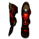 Red Devil Satan Print Muay Thai Shin Guard