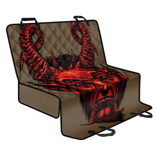 Red Devil Satan Print Pet Car Back Seat Cover