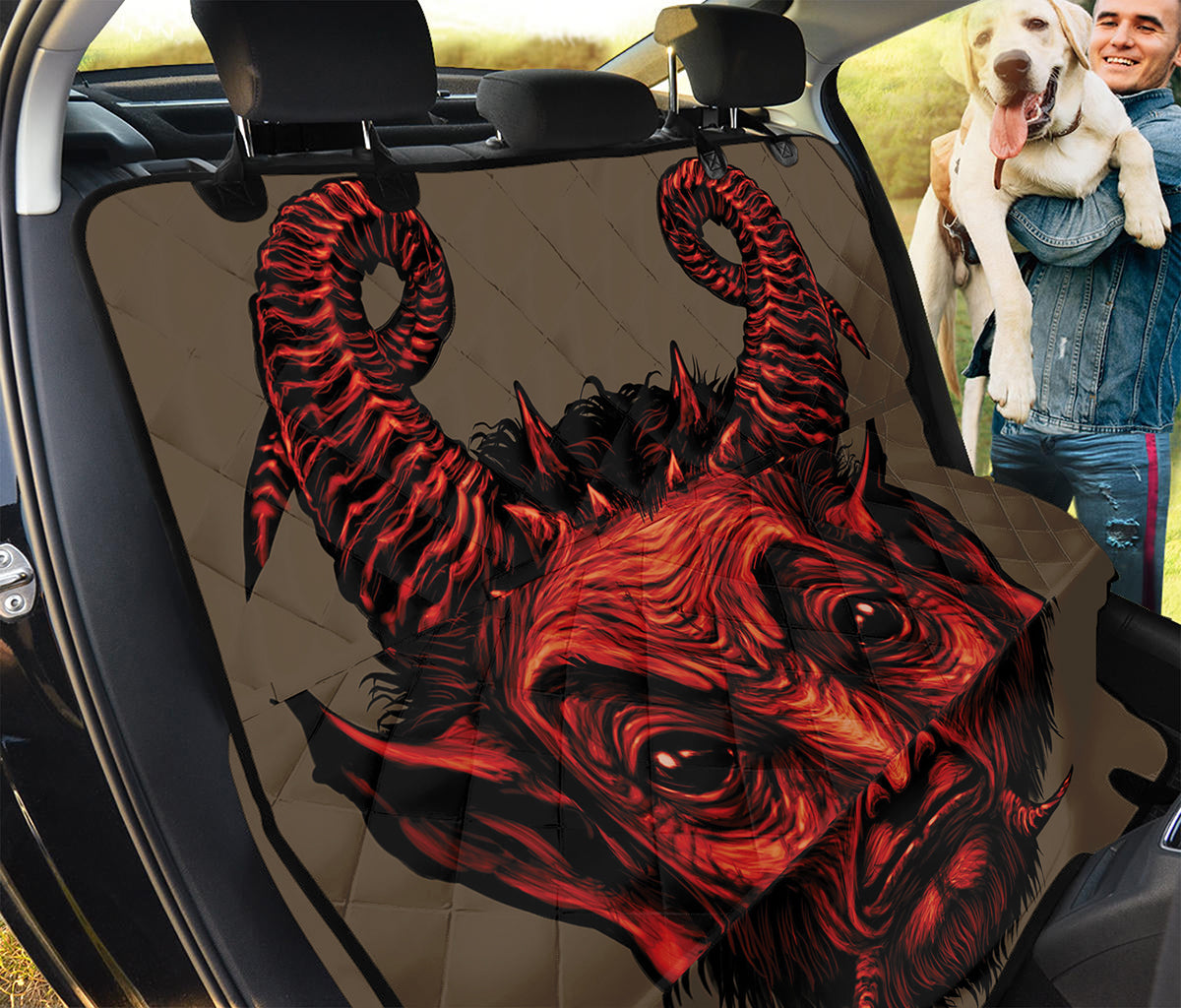 Red Devil Satan Print Pet Car Back Seat Cover