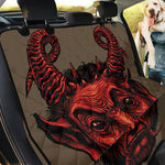 Red Devil Satan Print Pet Car Back Seat Cover
