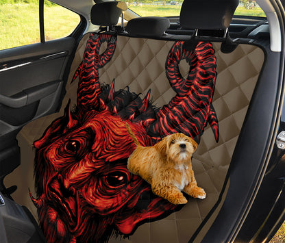 Red Devil Satan Print Pet Car Back Seat Cover