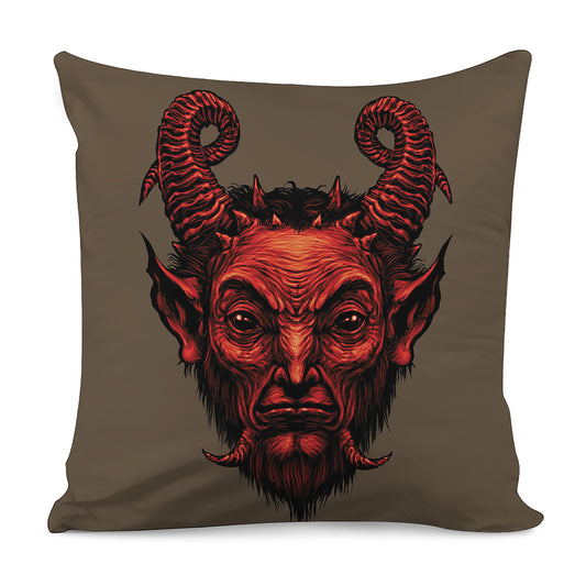Red Devil Satan Print Pillow Cover