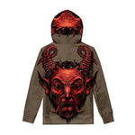 Red Devil Satan Print Pullover Hoodie
