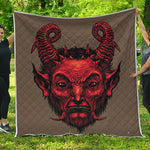 Red Devil Satan Print Quilt