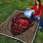 Red Devil Satan Print Quilt