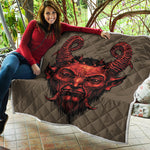 Red Devil Satan Print Quilt