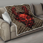 Red Devil Satan Print Quilt