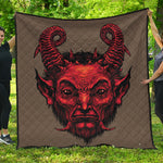 Red Devil Satan Print Quilt