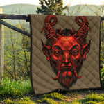 Red Devil Satan Print Quilt