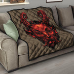 Red Devil Satan Print Quilt