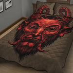 Red Devil Satan Print Quilt Bed Set