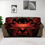 Red Devil Satan Print Sofa Cover