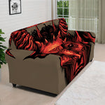 Red Devil Satan Print Sofa Cover