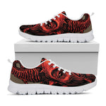 Red Devil Satan Print White Sneakers
