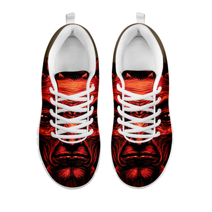 Red Devil Satan Print White Sneakers