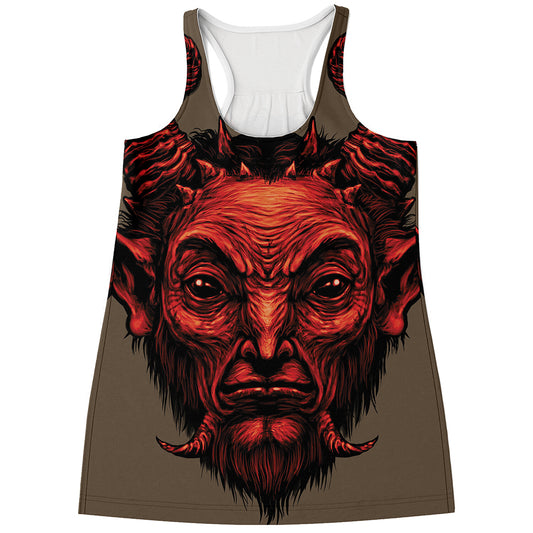 Red Devil Satan Print Women's Racerback Tank Top
