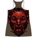 Red Devil Satan Print Women's Racerback Tank Top