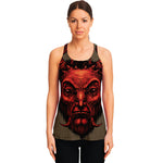 Red Devil Satan Print Women's Racerback Tank Top