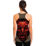Red Devil Satan Print Women's Racerback Tank Top