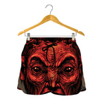Red Devil Satan Print Women's Shorts