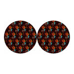 Red Dragon Lotus Pattern Print Car Coasters