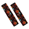 Red Dragon Lotus Pattern Print Car Seat Belt Covers