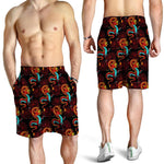 Red Dragon Lotus Pattern Print Men's Shorts