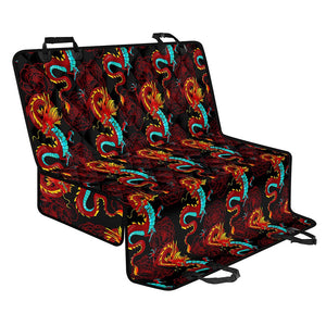 Red Dragon Lotus Pattern Print Pet Car Back Seat Cover