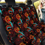 Red Dragon Lotus Pattern Print Pet Car Back Seat Cover