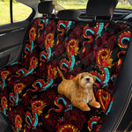 Red Dragon Lotus Pattern Print Pet Car Back Seat Cover