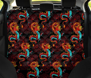 Red Dragon Lotus Pattern Print Pet Car Back Seat Cover