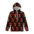 Red Dragon Lotus Pattern Print Pullover Hoodie