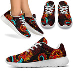 Red Dragon Lotus Pattern Print Sport Shoes GearFrost