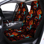 Red Dragon Lotus Pattern Print Universal Fit Car Seat Covers