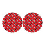 Red French Bulldog Pattern Print Car Coasters