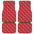 Red French Bulldog Pattern Print Front and Back Car Floor Mats