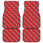 Red French Bulldog Pattern Print Front and Back Car Floor Mats