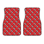 Red French Bulldog Pattern Print Front Car Floor Mats