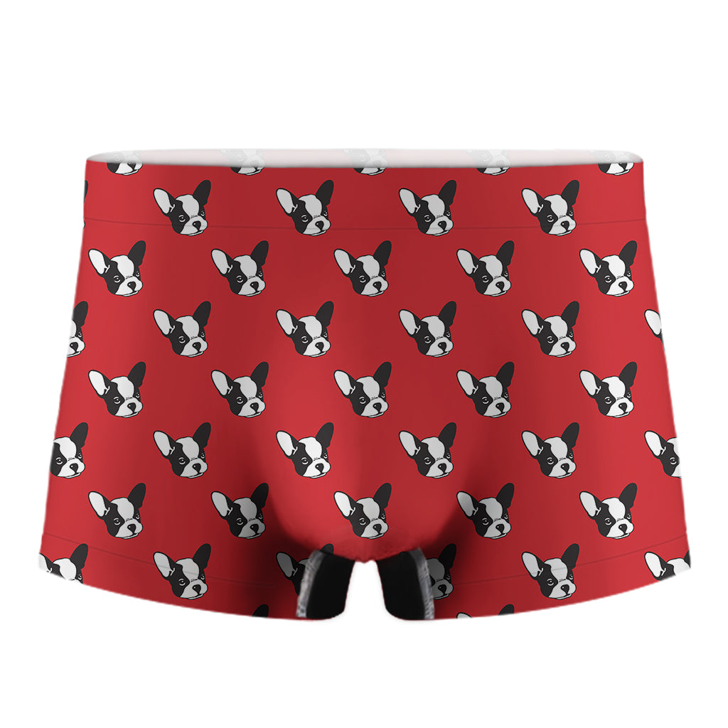 Red French Bulldog Pattern Print Men's Boxer Briefs