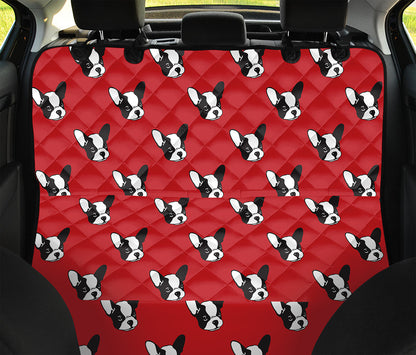 Red French Bulldog Pattern Print Pet Car Back Seat Cover