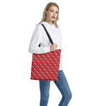 Red French Bulldog Pattern Print Tote Bag