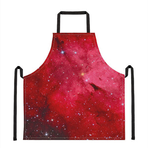 Red Galaxy Space Cloud Print Apron