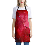 Red Galaxy Space Cloud Print Apron