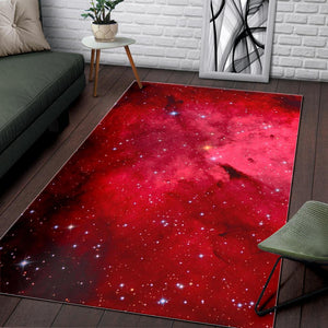 Red Galaxy Space Cloud Print Area Rug GearFrost