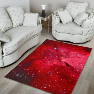 Red Galaxy Space Cloud Print Area Rug GearFrost