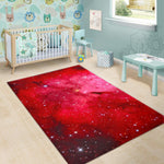 Red Galaxy Space Cloud Print Area Rug GearFrost