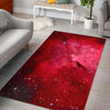 Red Galaxy Space Cloud Print Area Rug GearFrost