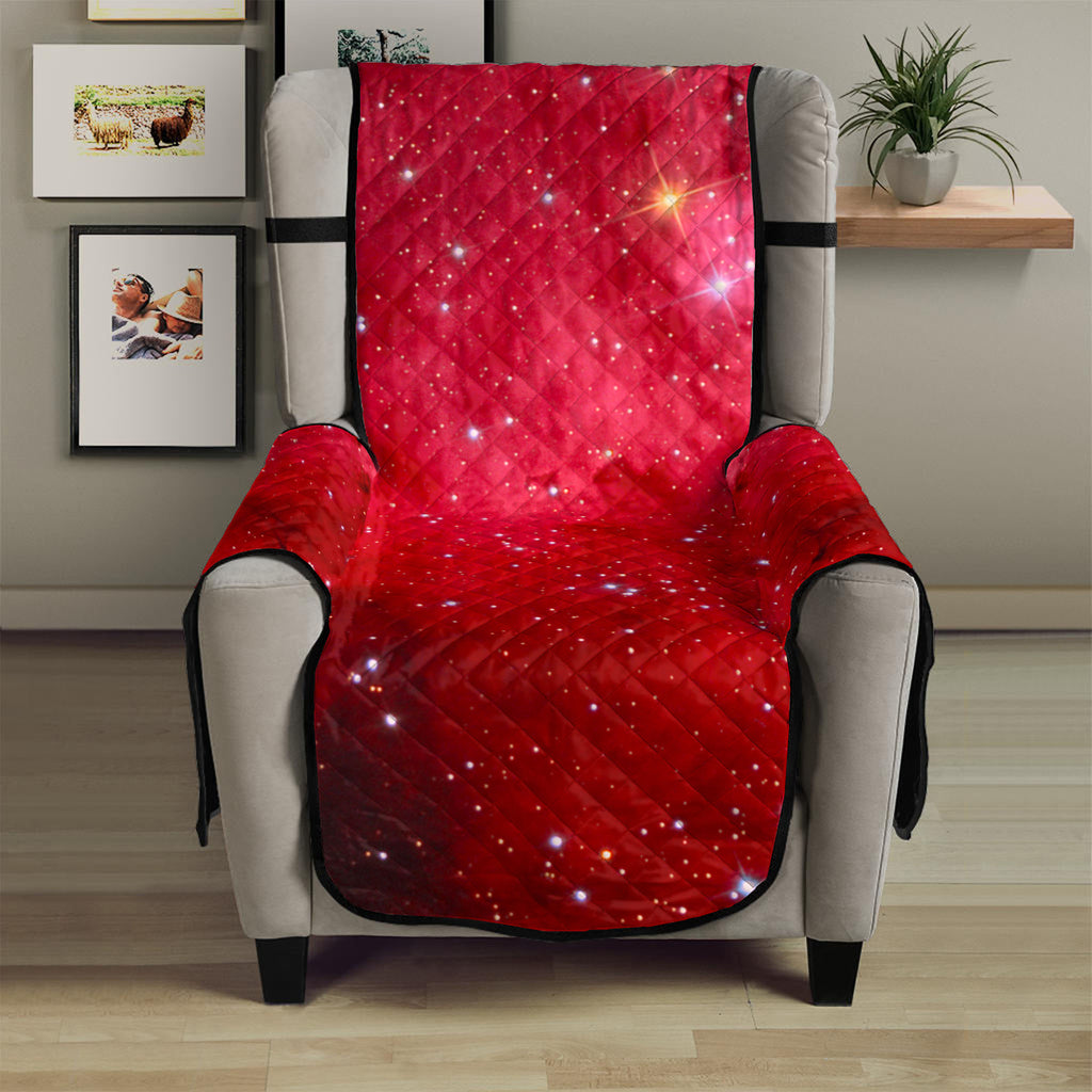 Red Galaxy Space Cloud Print Armchair Protector