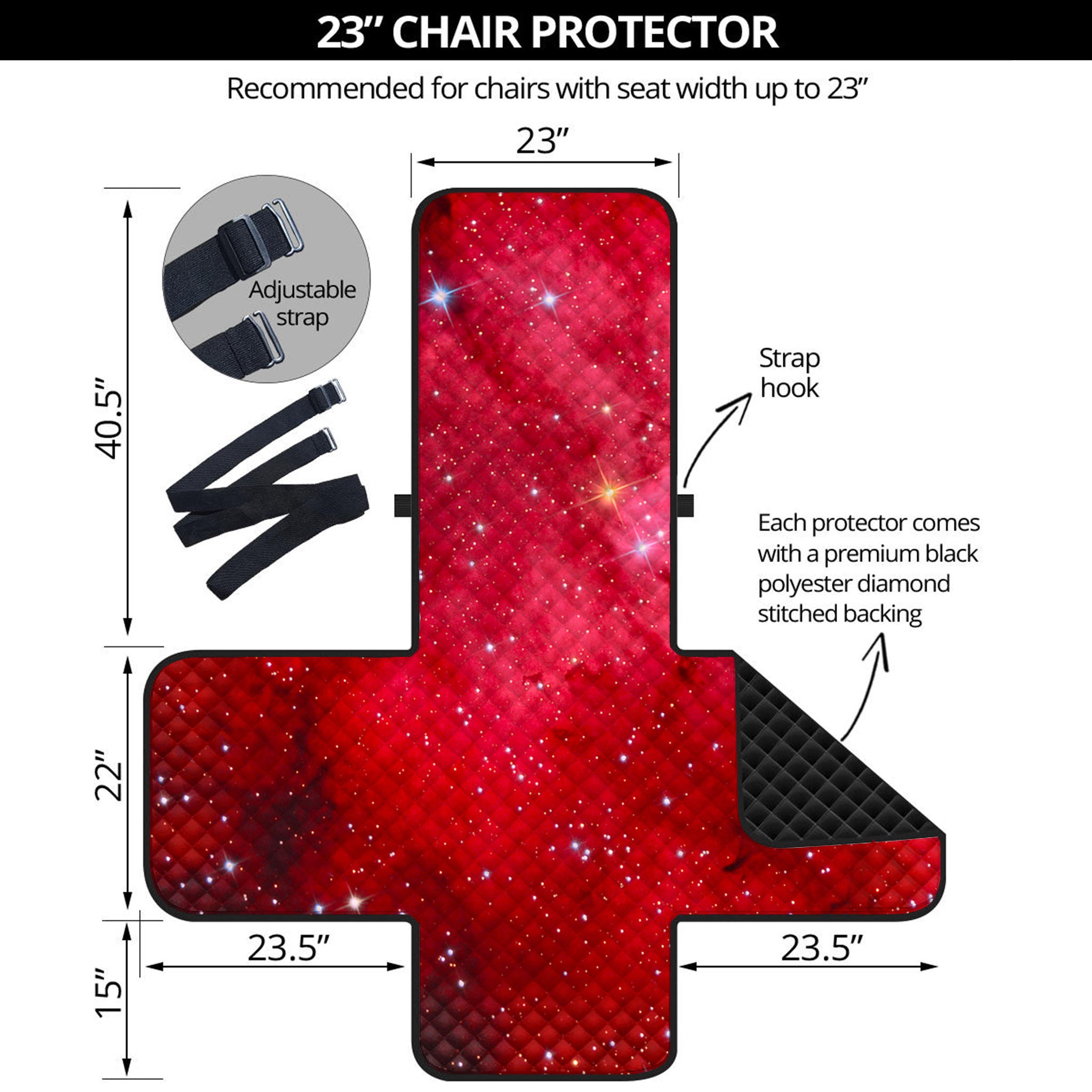 Red Galaxy Space Cloud Print Armchair Protector